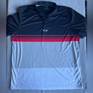Oakley Men’s Red, Black Colorblock Polo Short Sleeve Shirt Golf 2XL